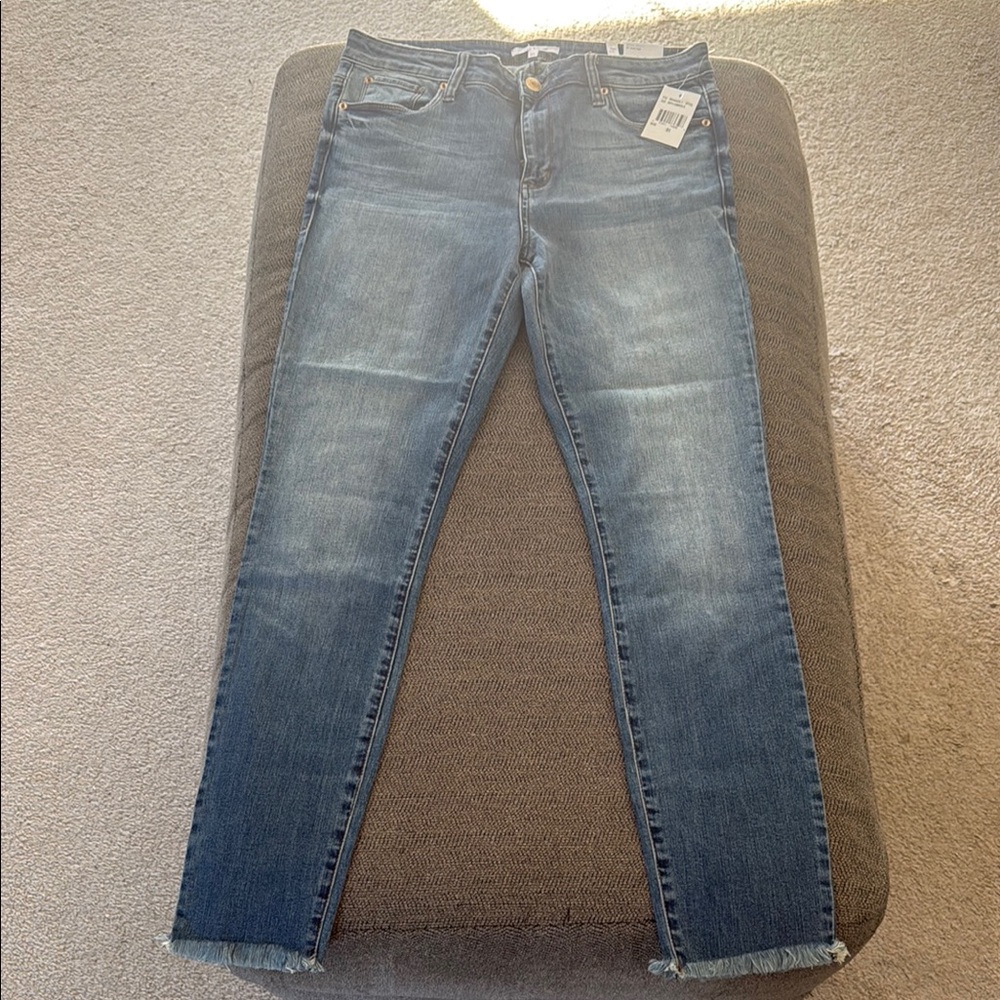 STS Blue Blue Skinny Jeans with Gradient Wash and Worn-In Look